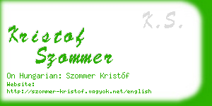 kristof szommer business card